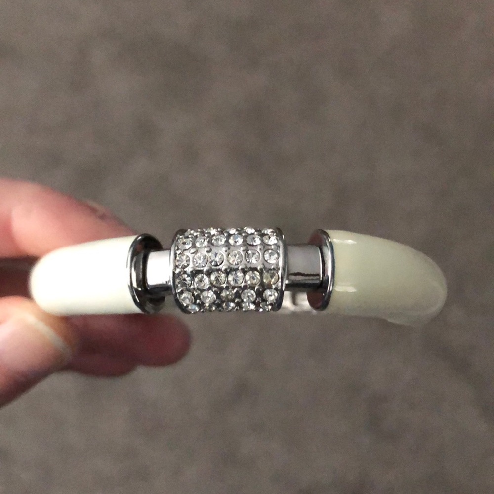 Lia Sophia Silver and White Bracelet with Crystals